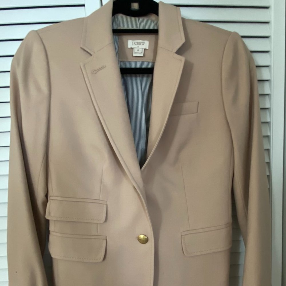 J. Crew Factory Blazer Wool Blend - Light Pink